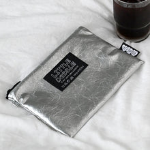 Load image into Gallery viewer, Monolike Little Doodle Flat Pouch, Silver - Makeup Bag, Cosmetic Bag, Travel Bag, Toiletry Bag, Organizer, Storage Bag
