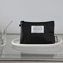 Load image into Gallery viewer, Monolike Little Doodle Flat Pouch, Black - Makeup Bag, Cosmetic Bag, Travel Bag, Toiletry Bag, Organizer, Storage Bag
