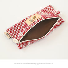Load image into Gallery viewer, Monolike Unmatched Friends Picnic Check Pencil Case, Pink - Aesthetic Gingham Pastel Desk Organizer, Trendy Minimalist Stationery Pouch
