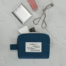 Load image into Gallery viewer, Monolike Archive 247 Handy Pouch, Navy - Small Nylon Pouch, Portable Cosmetic &amp; Toiletry Case, Tech Cable Organizer, Daily Storage Bag
