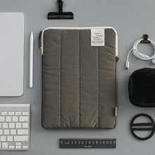 Load image into Gallery viewer, Monolike Archive 247 Cushion Tablet Pouch 11inch, Gray - Padded Protective Sleeve for iPad Pro/Air, Soft Vintage Style Case
