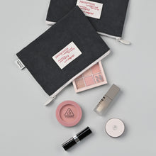 Load image into Gallery viewer, Monolike Archive 247 Faded Flat Pouch, Dark Gray - Makeup Bag, Cosmetic Bag, Travel Bag, Toiletry Bag, Organizer, Storage Bag
