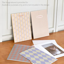 Load image into Gallery viewer, Monolike Paper Frame Photo Card Pattern, Houndstooth 5P SET - 4x6 Inch Picture Frame Note Card, Greeting cards, Assorted Happy Birthday, Thank you
