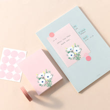 Load image into Gallery viewer, Monolike Memopad Flower For You C SET - 4 Packs, 4 Different Designs, 100 Sheets Per Pad, Total 400 Sheets, Note pads, Writing pads
