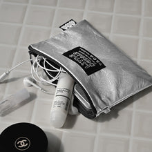 Load image into Gallery viewer, Monolike Little Doodle Flat Pouch, Silver - Makeup Bag, Cosmetic Bag, Travel Bag, Toiletry Bag, Organizer, Storage Bag

