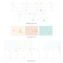 Load image into Gallery viewer, Monolike B6 Storytown Afternoon Diary 6 Month Planner, Fishbowl &amp; cat - Academic Planner, Weekly &amp; Monthly Planner, Scheduler, Undated Planner, 128x182mm
