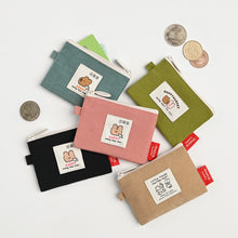 Load image into Gallery viewer, Monolike Happy and Lucky Card Case, Pink - Small Nylon Pouch, Portable Keychain Coin Purse, Waterproof Card Sleeve, Compact Daily Organizer Case
