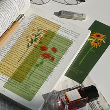 Load image into Gallery viewer, Monolike Olivia Flowers Yellow+Purple Acrylic Bookmark 6P SET - Modern Book Accessory for Aesthetic Reading
