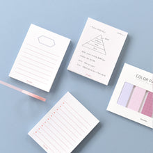 Load image into Gallery viewer, Monolike Memopad Basic Line C SET - 4 Packs, 4 Different Designs, 100 Sheets Per Pad, Total 400 Sheets, Note pads, Writing pads
