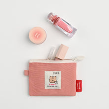 Load image into Gallery viewer, Monolike Happy and Lucky Card Case, Pink - Small Nylon Pouch, Portable Keychain Coin Purse, Waterproof Card Sleeve, Compact Daily Organizer Case
