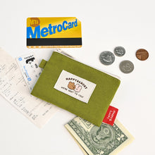 Load image into Gallery viewer, Monolike Happy and Lucky Card Case, Green - Small Nylon Pouch, Portable Keychain Coin Purse, Waterproof Card Sleeve, Compact Daily Organizer Case
