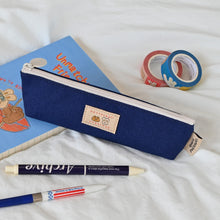 Load image into Gallery viewer, Monolike Unmatched Friends Canoe Pencil Case, Navy - Slim Stationery Pouch, Lightweight Pen Organizer, Portable Pencil Bag for Everyday Use
