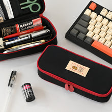 Load image into Gallery viewer, Monolike Unmatched Friends Standard pen case, Black - Water-Resistant Nylon Pencil Case, Large Capacity Pen Pouch, Aesthetic Stationery Organizer for Office
