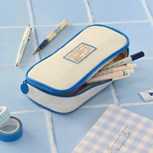 Load image into Gallery viewer, Monolike Unmatched Friends Standard pen case, Ivory - Water-Resistant Nylon Pencil Case, Large Capacity Pen Pouch, Aesthetic Stationery Organizer for Office
