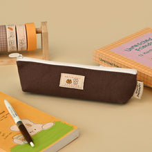 Load image into Gallery viewer, Monolike Unmatched Friends Canoe Pencil Case, Brown - Slim Stationery Pouch, Lightweight Pen Organizer, Portable Pencil Bag for Everyday Use
