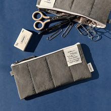 Load image into Gallery viewer, Monolike Archive247 Cushion Pencil Case, 06. Gray - Pencil Pouch, Portable Pencil Bag, Pencil Case, Office Pouch case, Cushion, Soft, Vintage
