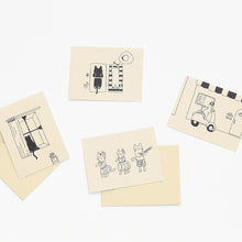 Load image into Gallery viewer, Monolike Day by Day Card, 110 Monocat - Mix 48 Mini Single cards, 24 envelopes Package
