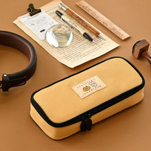 Load image into Gallery viewer, Monolike Unmatched Friends Standard pen case, Caramel - Water-Resistant Nylon Pencil Case, Large Capacity Pen Pouch, Aesthetic Stationery Organizer for Office
