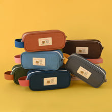 Load image into Gallery viewer, Monolike Unmatched Friends Butter Pencil Case, Gray - Structured Square Desk Organizer, Large Capacity Aesthetic Stationery Pouch &amp; Makeup Brush Bag
