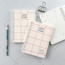 Load image into Gallery viewer, Monolike Checkers 4 Month Study Planner, Green Line - Academic Planner, Weekly &amp; Monthly Planner, Study plan

