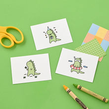 Load image into Gallery viewer, Monolike Day by Day Card, 125 Saurus Buddies - Mix 48 Mini Single cards, 24 envelopes Package

