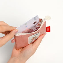 Load image into Gallery viewer, Monolike Happy and Lucky Card Case, Black - Small Nylon Pouch, Portable Keychain Coin Purse, Waterproof Card Sleeve, Compact Daily Organizer Case
