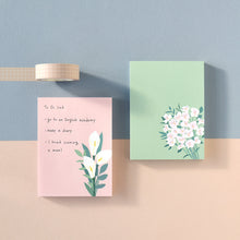 Load image into Gallery viewer, Monolike Memopad Flower For You B SET - 4 Packs, 4 Different Designs, 100 Sheets Per Pad, Total 400 Sheets, Note pads, Writing pads
