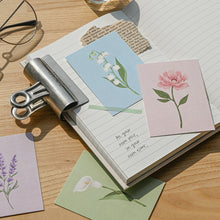 Load image into Gallery viewer, Monolike Day by Day Card, 119 The Flower - Mix 48 Mini Single cards, 24 envelopes Package
