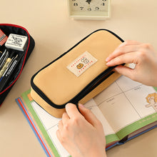 Load image into Gallery viewer, Monolike Unmatched Friends Standard pen case, Black - Water-Resistant Nylon Pencil Case, Large Capacity Pen Pouch, Aesthetic Stationery Organizer for Office
