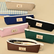 Load image into Gallery viewer, Monolike Unmatched Friends Canoe Pencil Case, Brown - Slim Stationery Pouch, Lightweight Pen Organizer, Portable Pencil Bag for Everyday Use
