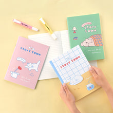 Load image into Gallery viewer, Monolike A5 Story town Afternoon Notebook 6P A SET - Line note, Academic note, a portable note, 148x210mm, 48pages
