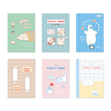 Load image into Gallery viewer, Monolike Story town Afternoon mini notebook 6p A-SET_Mini note, Pocket note, Blank note, Pocket size, a portable note, 48pages
