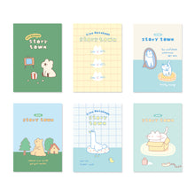 Load image into Gallery viewer, Monolike Story town Afternoon mini notebook 6p B-SET_Mini note, Pocket note, Blank note, Pocket size, a portable note, 48pages
