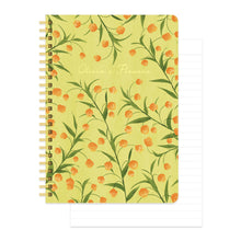 Load image into Gallery viewer, Monolike Olivia&#39;s Flowers A5 Line Spiral Notebook, Yellow - Hardcover 5.83 x 8.27inch 128 Page
