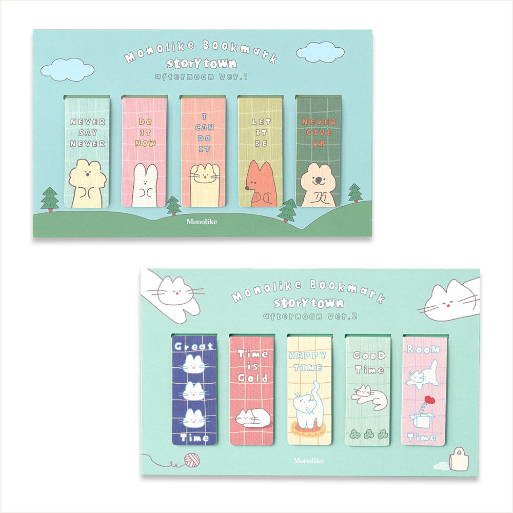 Monolike Magnetic Bookmarks Storytown Afternoon ver.1 + ver.2, 10 Pieces