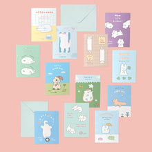 Load image into Gallery viewer, Monolike Day-by-day Card, Story town afternoon Ver.2 - Mix 36 Mini Postcards, 36 envelopes, 36 stickers Package
