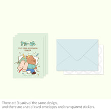 Load image into Gallery viewer, Monolike Day-by-day Card, Happy and Lucky Littles Series.1 - Mix 36 Mini Postcards, 36 envelopes, 36 stickers Package
