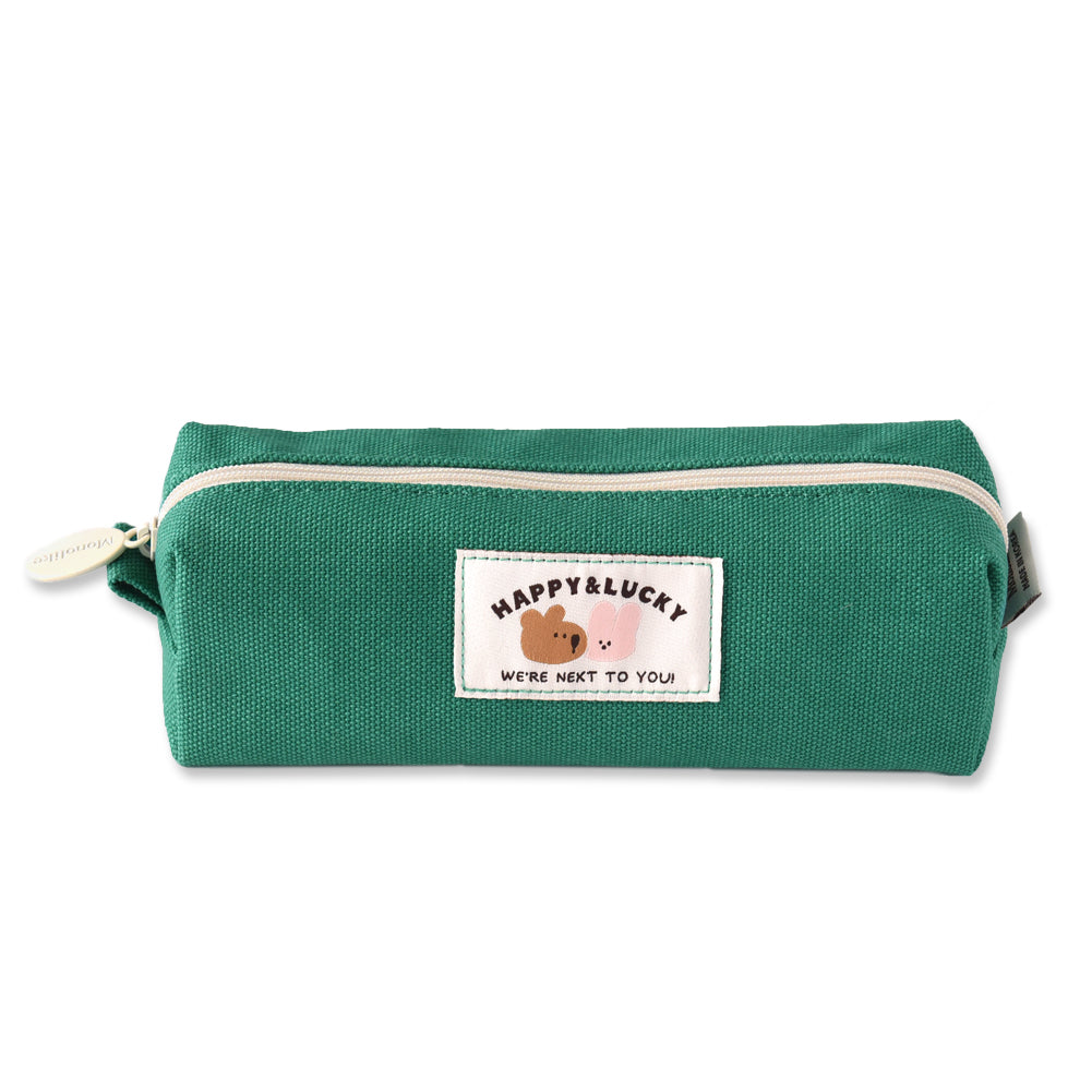 Monolike Happy and Lucky Block Pen Case, Green - Pencil Pouch, Portable Pencil Bag, Pencil Case, Office Pouch case