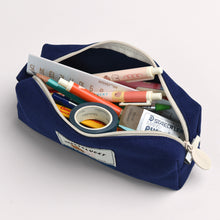 Load image into Gallery viewer, Monolike Happy and Lucky Block Pen Case, Indigo - Pencil Pouch, Portable Pencil Bag, Pencil Case, Office Pouch case
