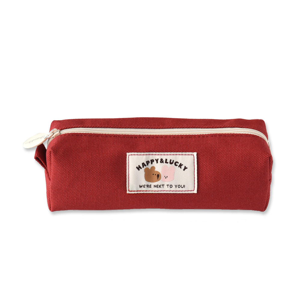 Monolike Happy and Lucky Block Pen Case, Red - Pencil Pouch, Portable Pencil Bag, Pencil Case, Office Pouch case