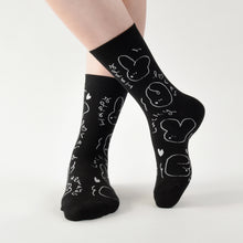 Load image into Gallery viewer, Monolike MONOSOCKS Happy and Lucky, Dark 3P SET - Soft Combed Yarn, Breathable &amp; Durable Daily Footwear, Multipack
