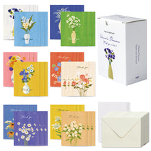 Load image into Gallery viewer, Monolike Day-by-day Card, Thank you - Olivia&#39;s Flowers Series.2 - Mix 36 Mini Postcards, 36 envelopes, 36 stickers Package
