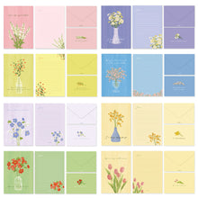 Load image into Gallery viewer, Monolike Olivia&#39;s Flowers Letter Paper and Envelopes Set - 8Type, 32 Letter Paper + 16 Envelopes
