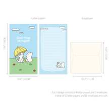 Load image into Gallery viewer, Monolike Willy Kelly Mini Letter Paper and Envelopes Set - 8Type, 32 Letter Paper + 16 Envelopes
