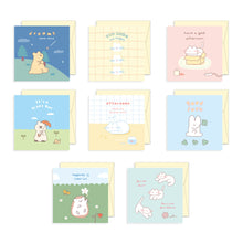 Load image into Gallery viewer, Monolike PAPER THINGS S, Storytown Afternoon 8P B SET - Greeting card, Folding card, Cards Assortment, Birthday, Thinking of You, 8 cards + 8envelopes, 100x100mm…
