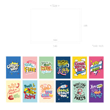 Load image into Gallery viewer, Monolike Pop Typo Single card - mix 12 pack
