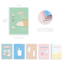 Load image into Gallery viewer, Monolike Story town Afternoon mini notebook 6p A-SET_Mini note, Pocket note, Blank note, Pocket size, a portable note, 48pages
