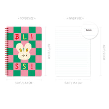 Load image into Gallery viewer, Monolike Unmatched Friends A5 Line Spiral Notebook Series.2, Pink Green - Hardcover 5.83 x 8.27inch 128 Page
