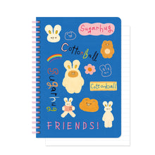 Load image into Gallery viewer, Monolike Unmatched Friends A5 Line Spiral Notebook Series.2, Blue - Hardcover 5.83 x 8.27inch 128 Page
