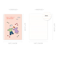 Load image into Gallery viewer, Monolike Olly Molly A5 Line Spiral Notebook, Take a rest - Hardcover 5.83 x 8.27inch 128 Page

